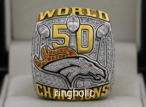 2015 Denver Broncos NFL Super Bowl Championship Rings Ring